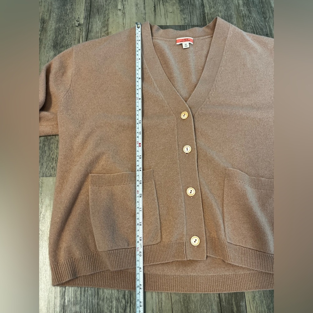J.Crew Cashmere Patch Pocket Cardigan Light Pink Buttoned Women’s Medium - Picture 5 of 11